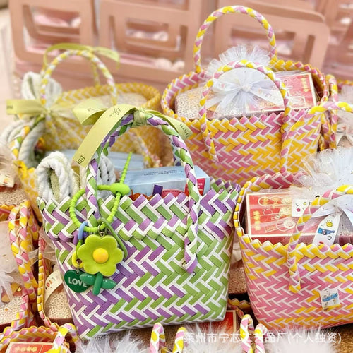 Colorblock Mini Woven Handbag