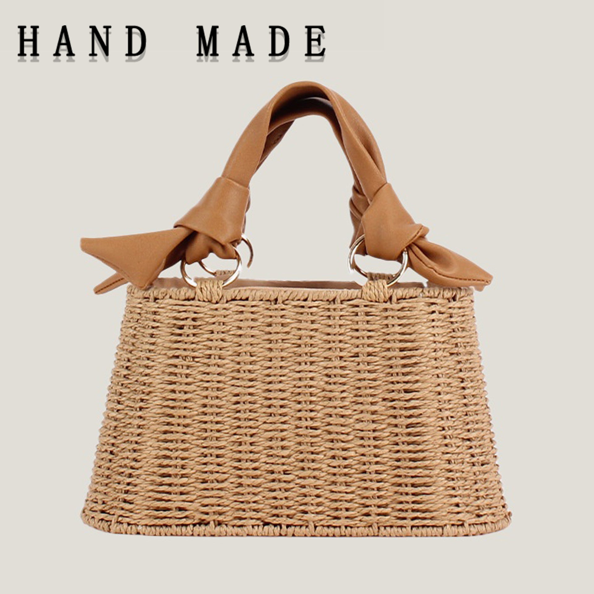 PU Straw Casual Tote Bag