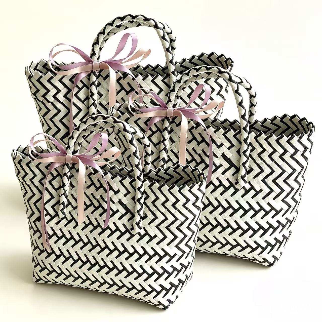 Colorblock Mini Woven Handbag