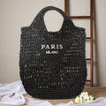 Embroidered Crochet Beach Bag