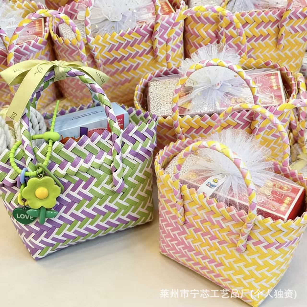 Colorblock Mini Woven Handbag