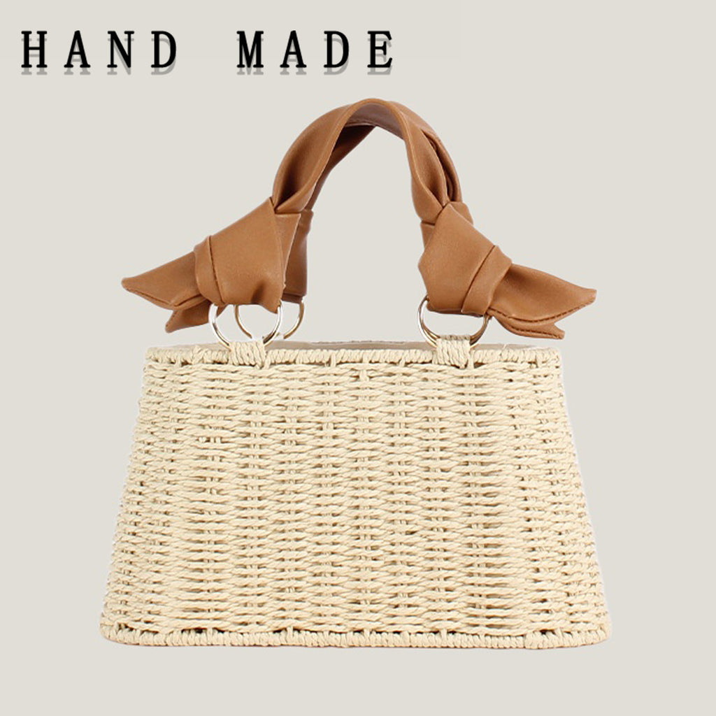 PU Straw Casual Tote Bag