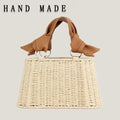 PU Straw Casual Tote Bag