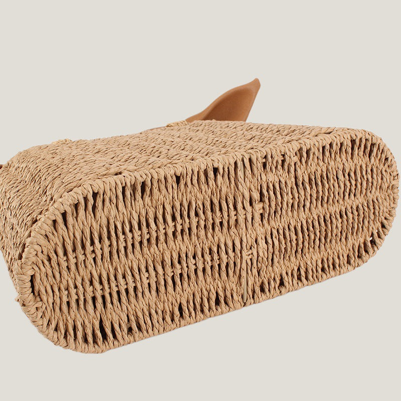 PU Straw Casual Tote Bag