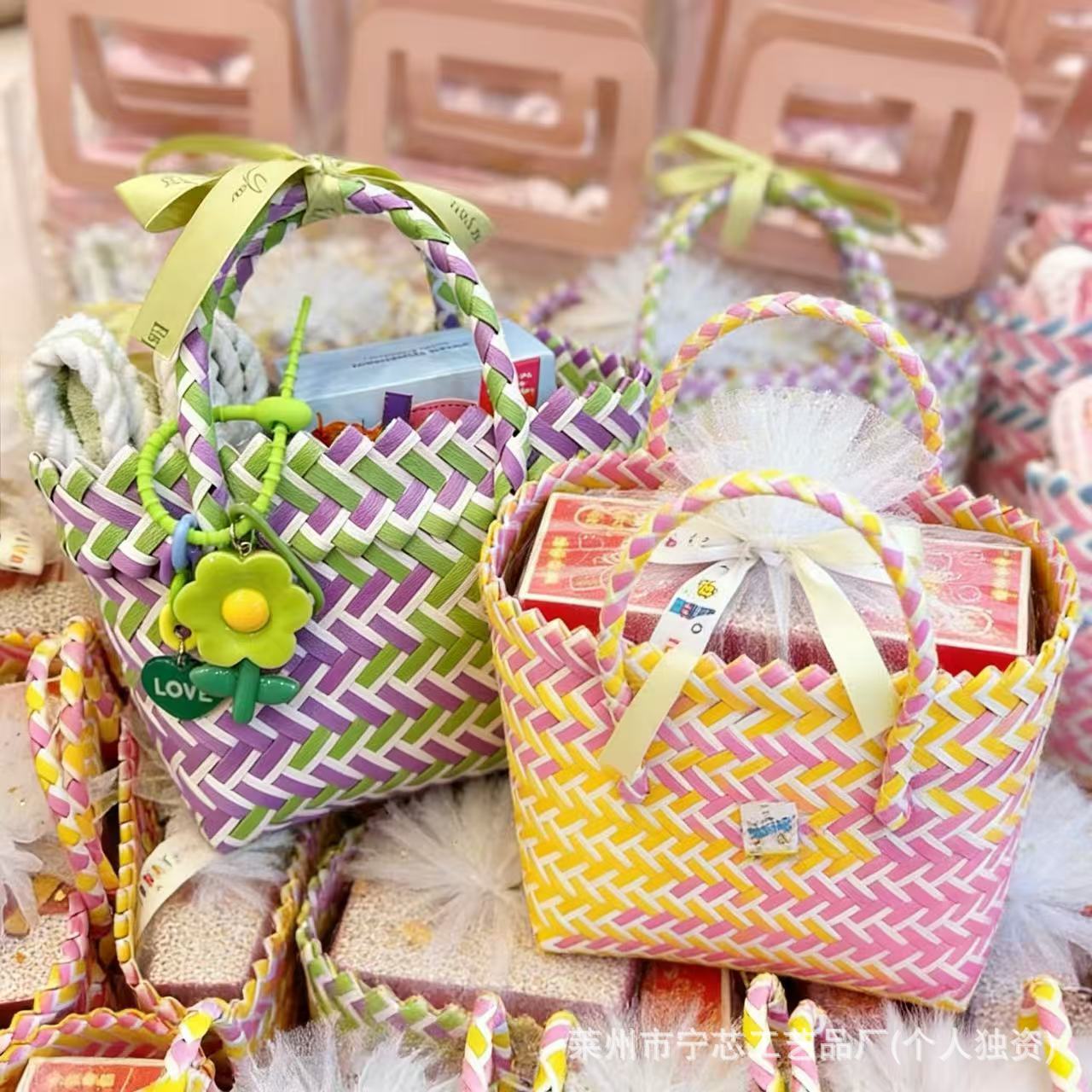 Colorblock Mini Woven Handbag