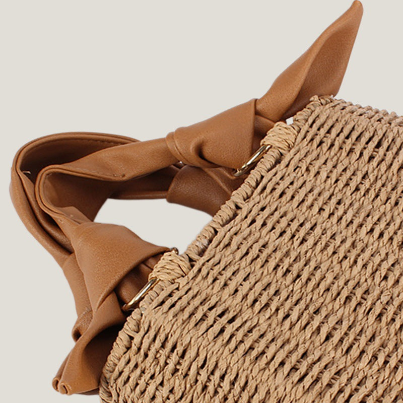 PU Straw Casual Tote Bag