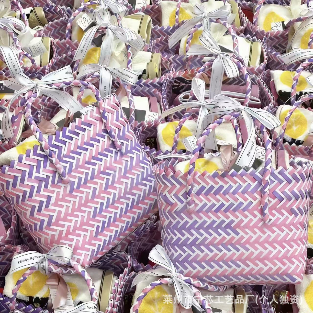 Colorblock Mini Woven Handbag