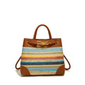 Patterned Straw Shoulder Bag