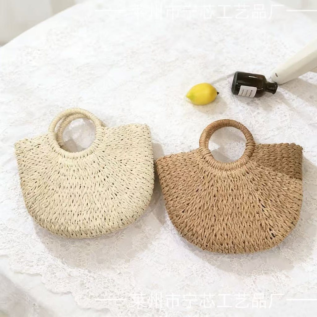 French Straw Woven Tote Bag