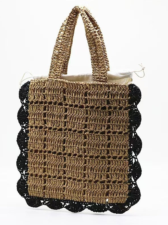 Coffee Paper Straw Tote Bag