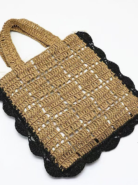 Minimal Paper Straw Tote Bag