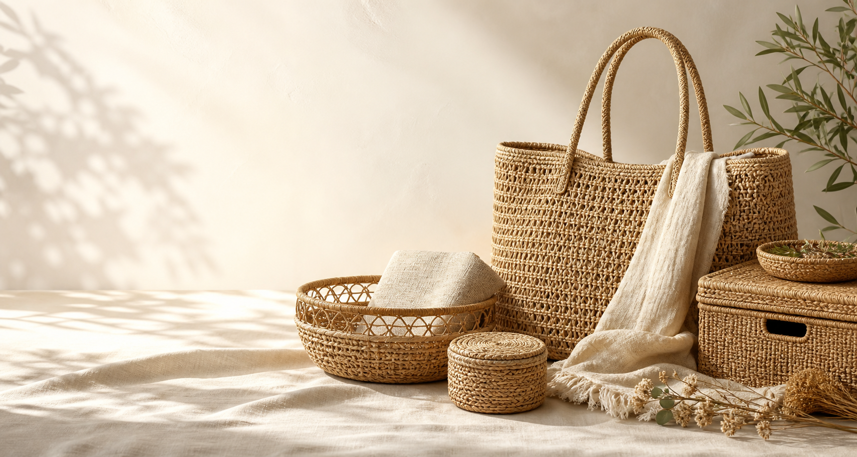 Woven bags and natural textures